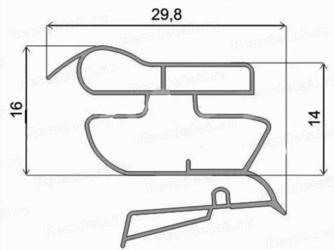 Уплотнитель 650*570мм для холодильника Indesit Hotpoint Ariston Stinol 854010